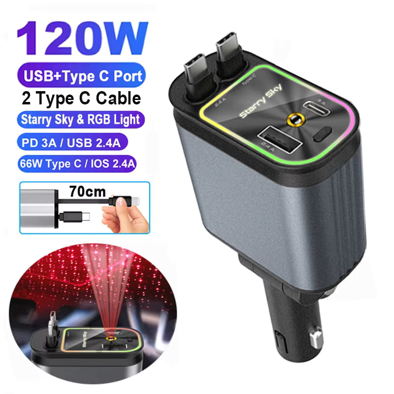 MountPlus 120W Fast Car Charger (4-in-1)